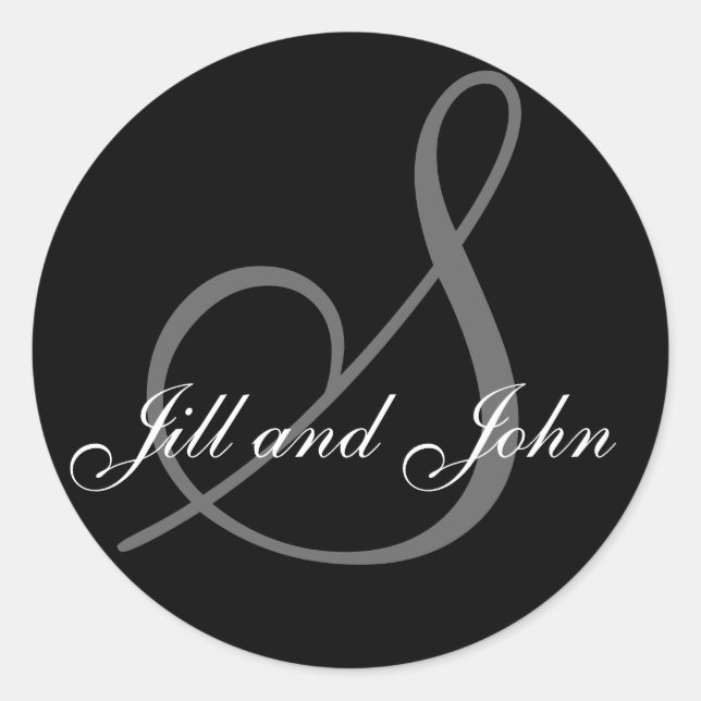 Adesivo Redondo Sobrenome inicial S mais nomes impressão (Frente)