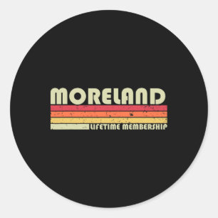 Adesivo Redondo Sobrenome Moreland Divertido Retrô Vintage Anivers