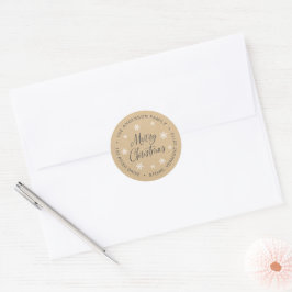 Adesivo Redondo Sobretudo Natal Personalizado Kraft Brown Endereço
