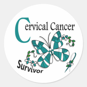 Adesivo Redondo Sobrevivência 6 Cancer cervical