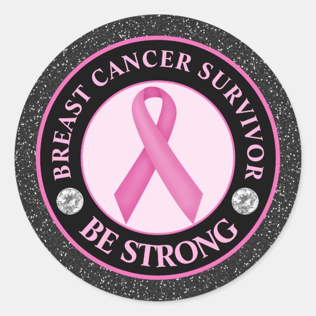 Adesivo Redondo Sobrevivência da Fita de Sensibilização do Cancer  (Frente)