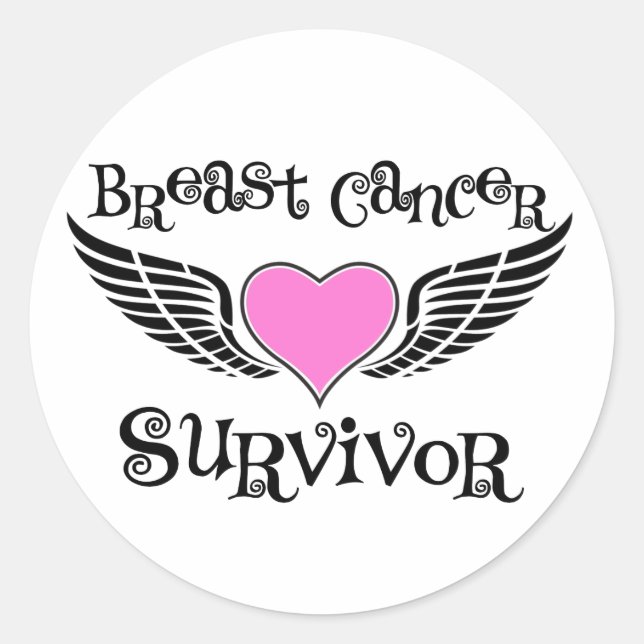 Adesivo Redondo Sobrevivência do Câncer da Mama (Frente)