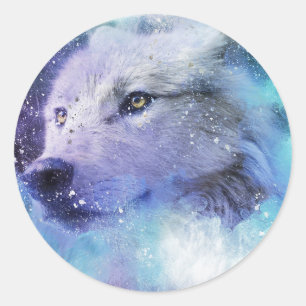 Adesivo Redondo Sobrevivência do Lobo Branco