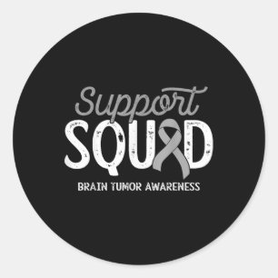 Adesivo Redondo Sobrevivência do Tumor Cerebral Suporte ao Guerrei