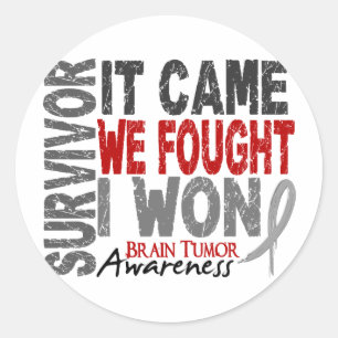 Adesivo Redondo Sobrevivência Do Tumor Do Cérebro Que Viemos Comba