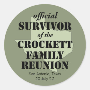 Adesivo Redondo Sobrevivência Oficial da Reunião Familiar do Texas