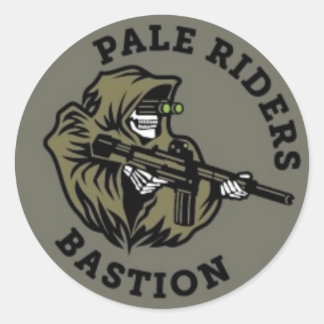 Adesivo Redondo Sobrevivendo ao Zombie Apocalypse PALE RIDERS Stck
