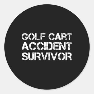 Adesivo Redondo Sobrevivente de Acidente de Carrinho de Golfe