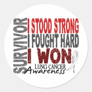 Adesivo Redondo Sobrevivente de câncer 4 do pulmão