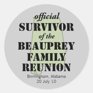 Adesivo Redondo Sobrevivente de Reunião Familiar do Alabama (verde