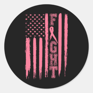 Adesivo Redondo Sobrevivente do Câncer da Mama Cancer Americano de