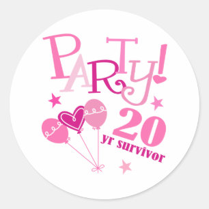 Adesivo Redondo Sobrevivente do cancro da mama 20 anos