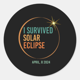 Adesivo Redondo Sobrevivente Eclipse Solar Abril 8 2024 Totalidade