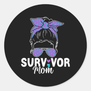 Adesivo Redondo Sobrevivente Mãe - Alerta para Prevenção Suicida d