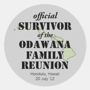 Adesivo Redondo Sobrevivente Sindical Oficial da Família - Hawaii