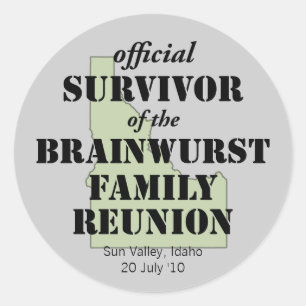 Adesivo Redondo Sobrevivente Sindical Oficial da Família - Idaho G