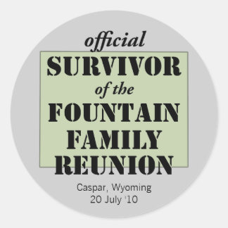 Adesivo Redondo Sobrevivente Sindical Oficial da Família - Wyoming