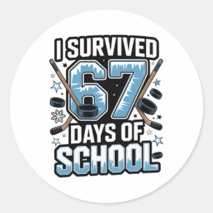 Adesivo Redondo Sobrevivi 67 Dias De Escola - Professores Alunos H