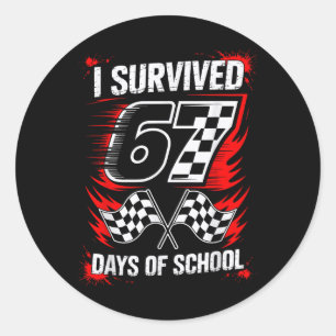 Adesivo Redondo Sobrevivi 67 Dias De Escola Six Seven Meme Corrend