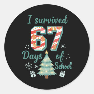 Adesivo Redondo Sobrevivi 67 Dias De Natal Na Escola Professor Alu