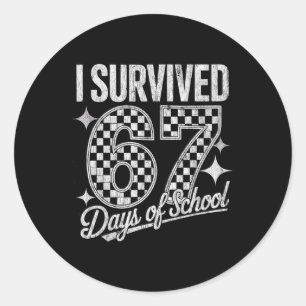 Adesivo Redondo Sobrevivi 67 Dias De Professores Alunos Diversão N