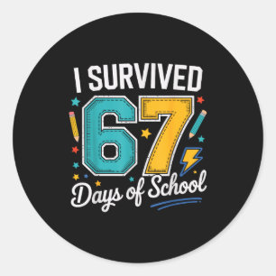 Adesivo Redondo Sobrevivi 67 Dias De Professores Alunos Seis