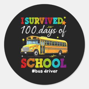 Adesivo Redondo Sobrevivi A 100 Dias De Meninos De Escola Ônibus D