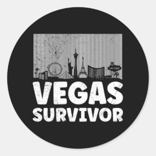 Adesivo Redondo Sobrevivi à minha viagem a Las Vegas