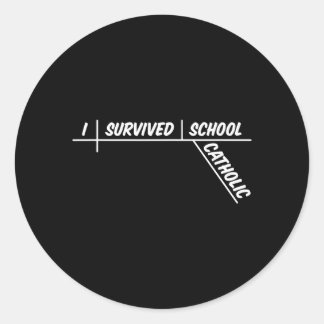 Adesivo Redondo Sobrevivi ao Diagramação de Frases da Escola Catól