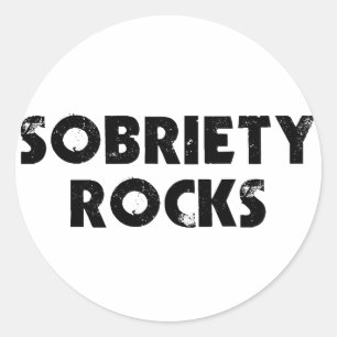 Adesivo Redondo Sobriety Rocks