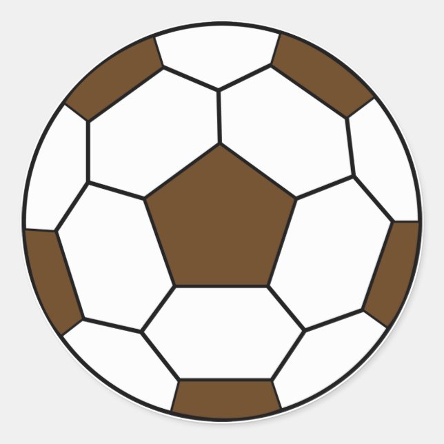 Adesivo Redondo Soccer Ball Brown Sticker (Frente)