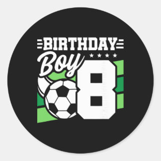 Adesivo Redondo Soccer Birthday Party - 8 Year Old Boy - 8th Birth