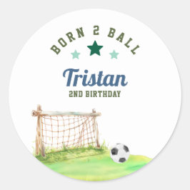 Adesivo Redondo Soccer “Born Two Ball” Second Birthday