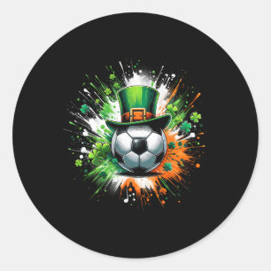 Adesivo Redondo Soccer Byll Leprechaun Hat Irish Shamrock Patricks