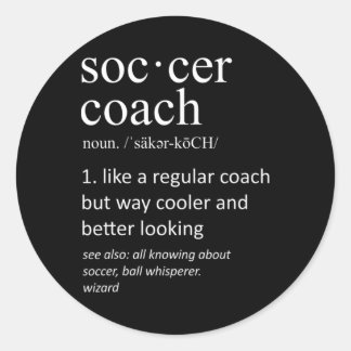 Adesivo Redondo Soccer Coach Definition Sports Funny Trainer 