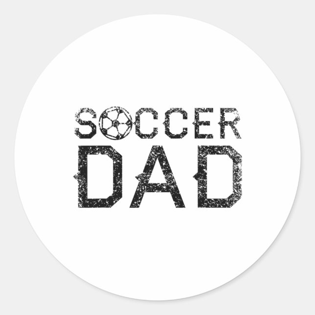 Adesivo Redondo Soccer Dad Player Daddy Father  (Frente)
