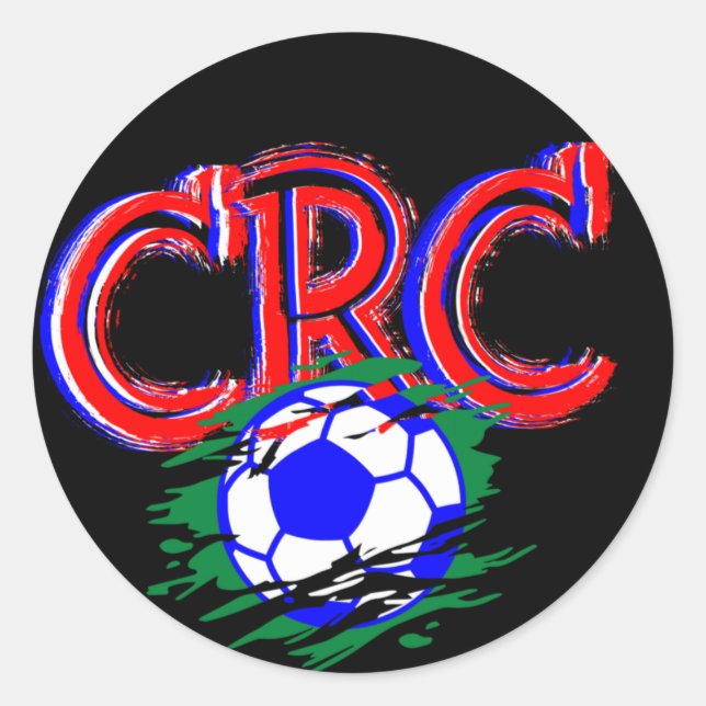 Adesivo Redondo Soccer Game Selección Costa Rica Football Soccer (Frente)