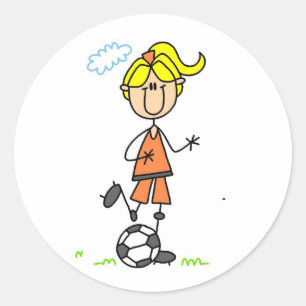 Adesivo Redondo Soccer Girl Sticker