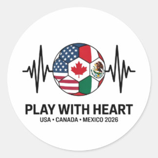 Adesivo Redondo Soccer Heartbeat USA Canada Mexico 2026