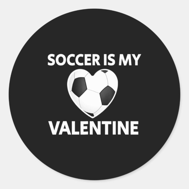 Adesivo Redondo Soccer Is My Valentine Valentines Day Soccer Play  (Frente)
