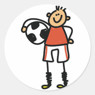 Adesivo Redondo Soccer Kid Stickers