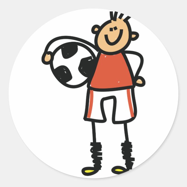 Adesivo Redondo Soccer Kid Stickers (Frente)
