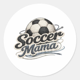 Adesivo Redondo Soccer Mama Crocheted Badge Sticker