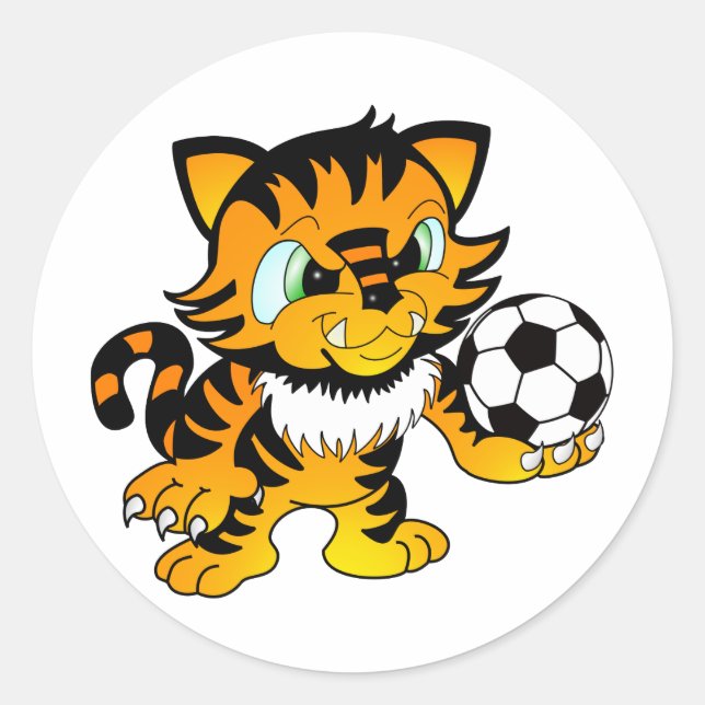 Adesivo Redondo Soccer Tiger (Frente)