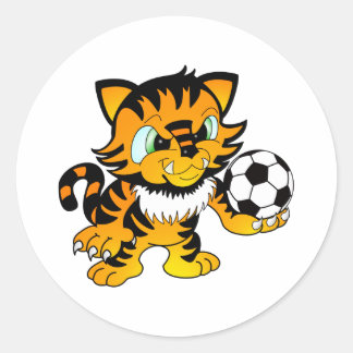Adesivo Redondo Soccer Tiger