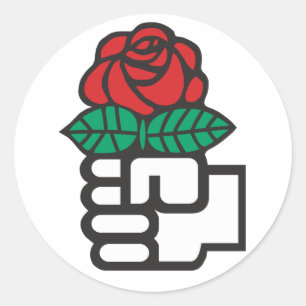 Adesivo Redondo Socialismo Democrática (o punho e o símbolo