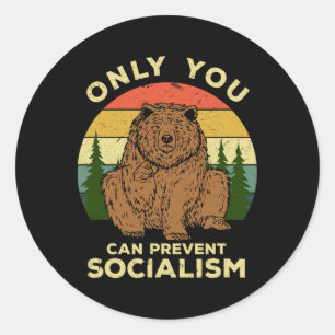 Adesivo Redondo Socialismo - Rússia Ama Urso Russo Ussr Acampament