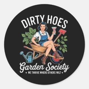 Adesivo Redondo Sociedade de Jardinagem de Puta Velha Engraçada Ja