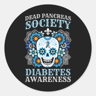 Adesivo Redondo Sociedade do Pâncreas morto Diabetes Sensibilizaçã