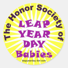 ADESIVO REDONDO SOCIEDADE HONRA DO LEAP YEAR BABIES LOGO